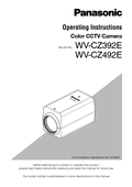WV-CZ392, CZ492 Operating Instructions (English)