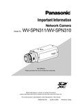WV-SPN311, SPN310 Important Information(English)