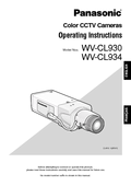 WV-CL930, WV-CL934 Operating Instructions