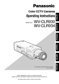 WV-CLR930, WV-CLR934 Operating Instructions