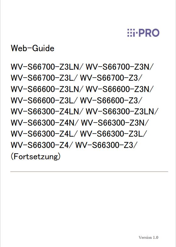 WV-S66700-Z3L etc. Web Guide PDF (German)