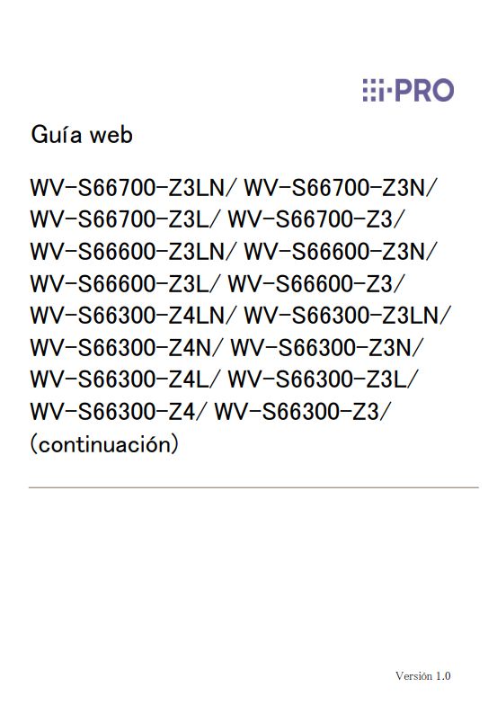 WV-S66700-Z3L etc. Web Guide PDF (Spanish)