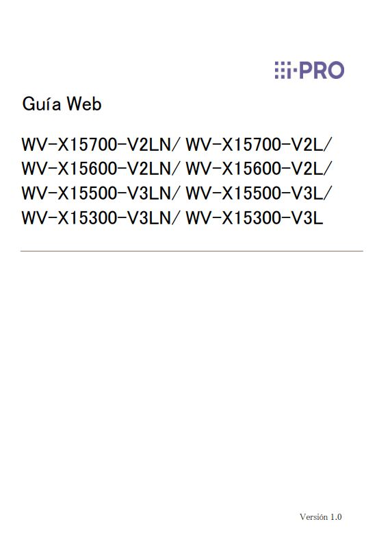 WV-X15700-V2L etc. Web Guide PDF (Spanish)