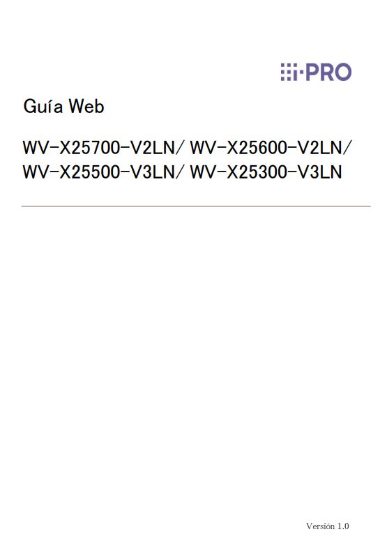 WV-X25700-V2LN etc. Web Guide PDF (Spanish)