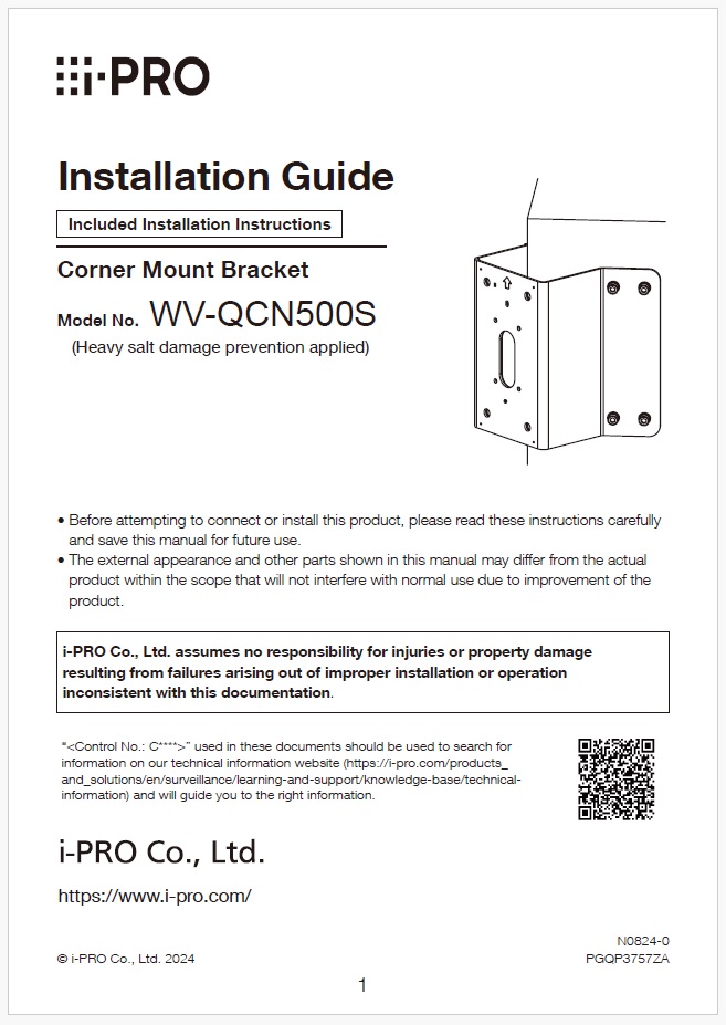 WV-QCN500S-G etc. Operating Instructions