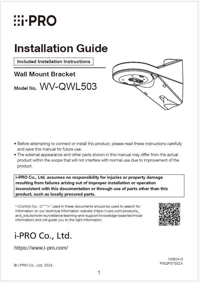 WV-QWL503 Installation Guide