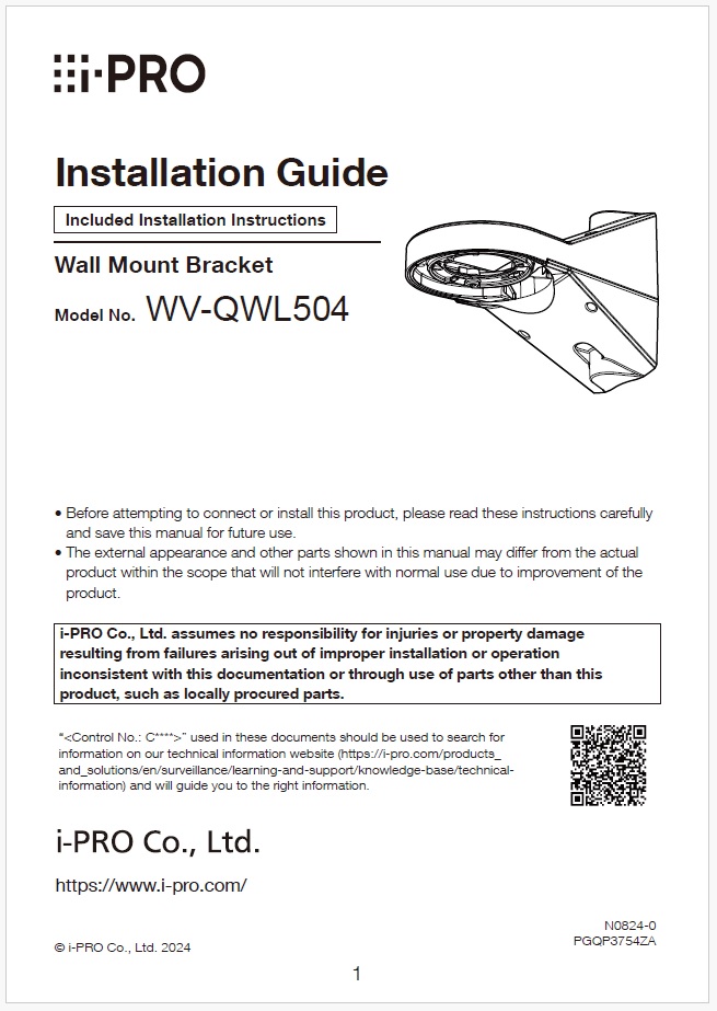 WV-QWL504 Installation Guide