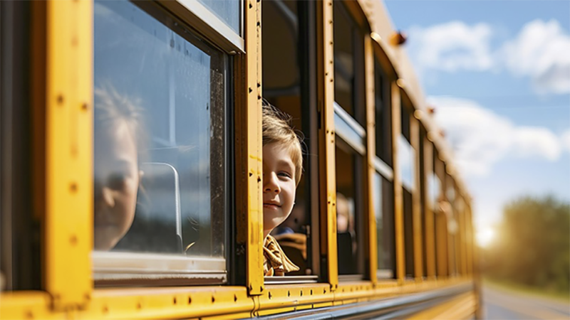 Student on Bus